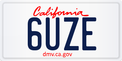 CA license plate 6UZE