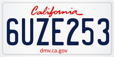 CA license plate 6UZE253