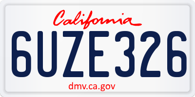 CA license plate 6UZE326