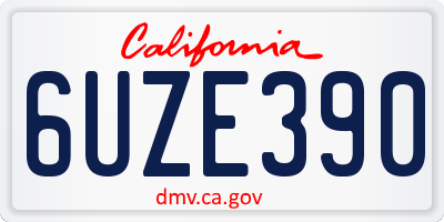 CA license plate 6UZE390