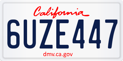 CA license plate 6UZE447