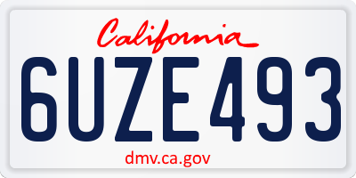 CA license plate 6UZE493