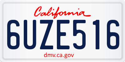 CA license plate 6UZE516
