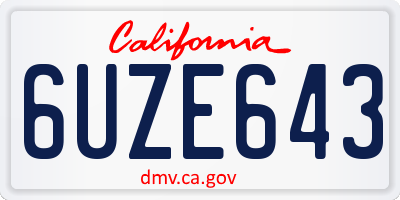CA license plate 6UZE643