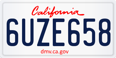 CA license plate 6UZE658