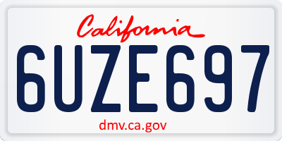 CA license plate 6UZE697