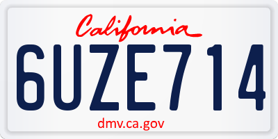 CA license plate 6UZE714