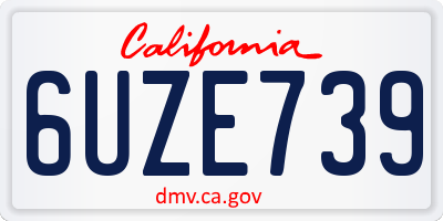 CA license plate 6UZE739