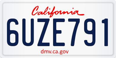 CA license plate 6UZE791