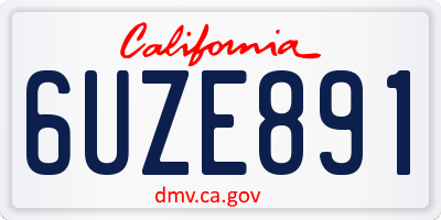 CA license plate 6UZE891