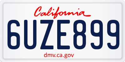 CA license plate 6UZE899