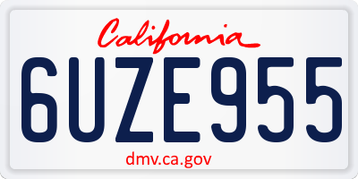 CA license plate 6UZE955