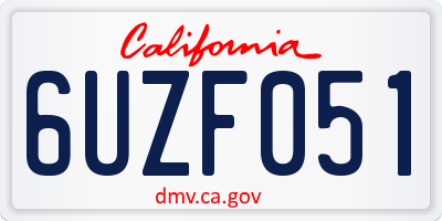 CA license plate 6UZF051