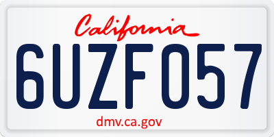 CA license plate 6UZF057