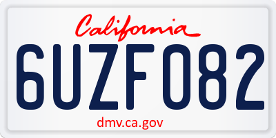 CA license plate 6UZF082