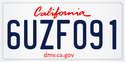 CA license plate 6UZF091