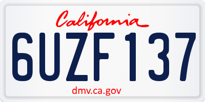 CA license plate 6UZF137