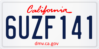 CA license plate 6UZF141