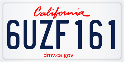 CA license plate 6UZF161