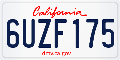 CA license plate 6UZF175