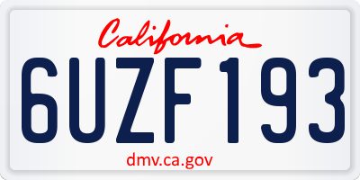 CA license plate 6UZF193