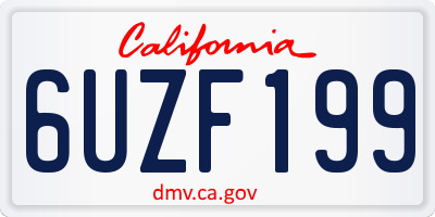 CA license plate 6UZF199