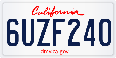 CA license plate 6UZF240