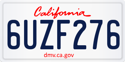 CA license plate 6UZF276