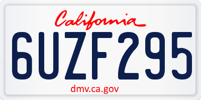 CA license plate 6UZF295