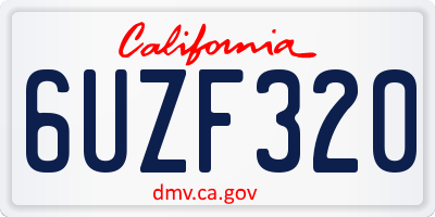 CA license plate 6UZF320