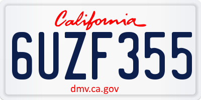 CA license plate 6UZF355