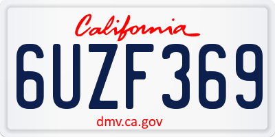 CA license plate 6UZF369