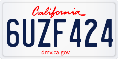 CA license plate 6UZF424