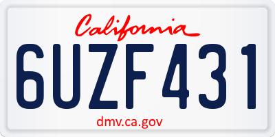 CA license plate 6UZF431