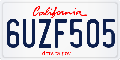 CA license plate 6UZF505