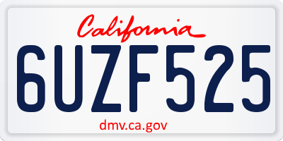 CA license plate 6UZF525