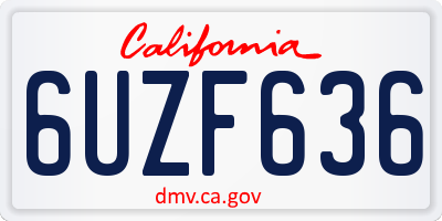 CA license plate 6UZF636