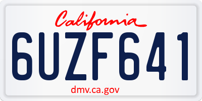 CA license plate 6UZF641