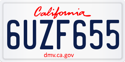 CA license plate 6UZF655
