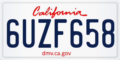 CA license plate 6UZF658