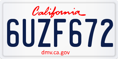 CA license plate 6UZF672