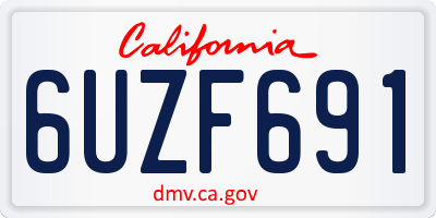 CA license plate 6UZF691
