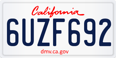 CA license plate 6UZF692