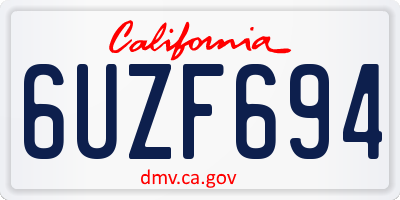 CA license plate 6UZF694