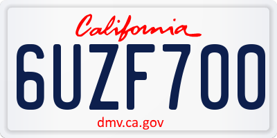 CA license plate 6UZF700