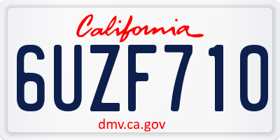 CA license plate 6UZF710