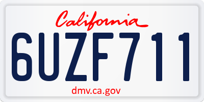 CA license plate 6UZF711
