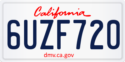 CA license plate 6UZF720