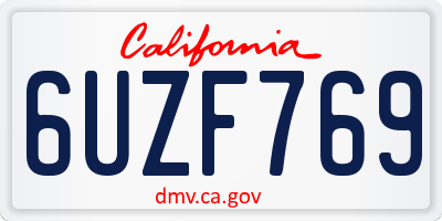 CA license plate 6UZF769