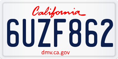 CA license plate 6UZF862
